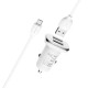 Автомобільний зарядний пристрій BOROFONE BZ12 Lasting Micro Cable 2USB 2.4A White