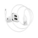 Автомобільний зарядний пристрій BOROFONE BZ12 Lasting Micro Cable 2USB 2.4A White