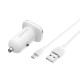 Автомобільний зарядний пристрій BOROFONE BZ12 Lasting Micro Cable 2USB 2.4A White