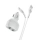 Автомобільний зарядний пристрій Hoco Z36 Leader Micro USB Cable 2USB 2.4A White