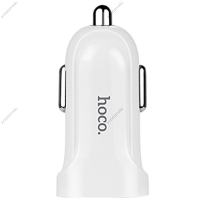 Автомобільний зарядний пристрій Hoco Z2A Lightning cable 2USB 2.4A White