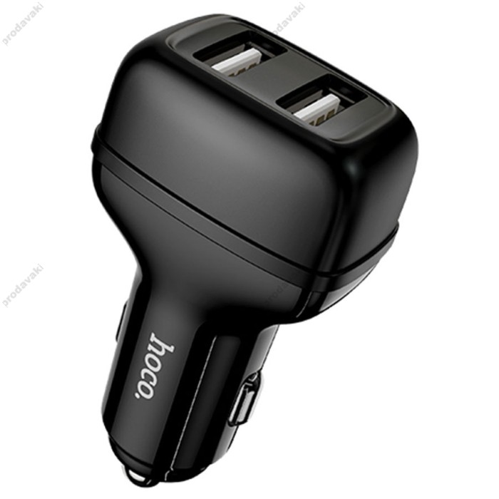 Автомобільний зарядний пристрій Hoco Z36 Leader Micro USB Cable 2USB 2.4A Black