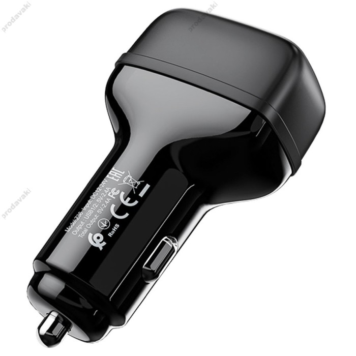 Автомобільний зарядний пристрій Hoco Z36 Leader Micro USB Cable 2USB 2.4A Black
