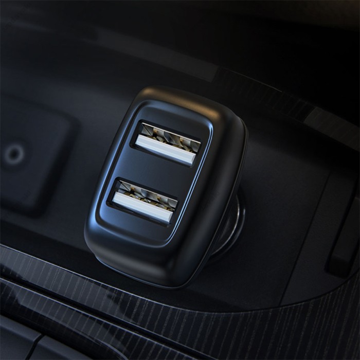Автомобільний зарядний пристрій Hoco Z36 Leader Micro USB Cable 2USB 2.4A Black