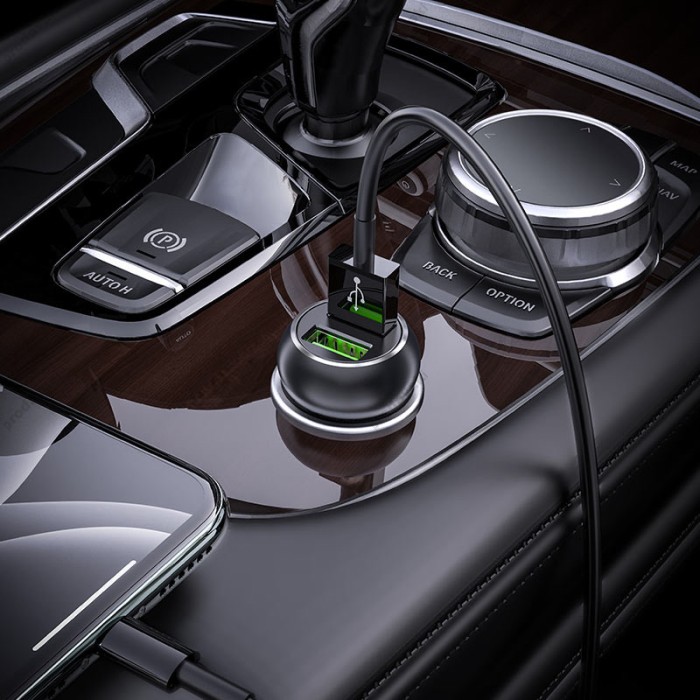 Автомобільний зарядний пристрій Hoco  Z37 Sharp speed dual port Car charger 3A 36W Black