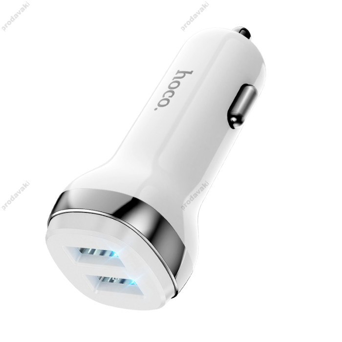 Автомобільний зарядний пристрій Hoco Z40 Super dual port Micro USB Cable 2.4A White
