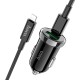 Автомобільний зарядний пристрій Hoco Z44 Leading car charger Lightning Cable 3A 20W Black