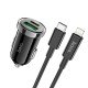 Автомобільний зарядний пристрій Hoco Z44 Leading car charger Lightning Cable 3A 20W Black