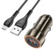 Автомобільний зарядний пристрій Hoco Z46 Blue shield single port Micro USB Cable 18W Grey