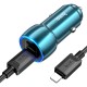 Автомобільний зарядний пристрій Hoco Z48 Tough dual port car charger Lightning Cable 3A 40W Sapphire-blue