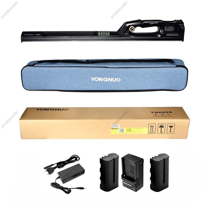 Лампа відеосвітло Yongnuo YN660S 60W color 3200-5600K + 2 AKБ із зарядним пристроєм та 220v
