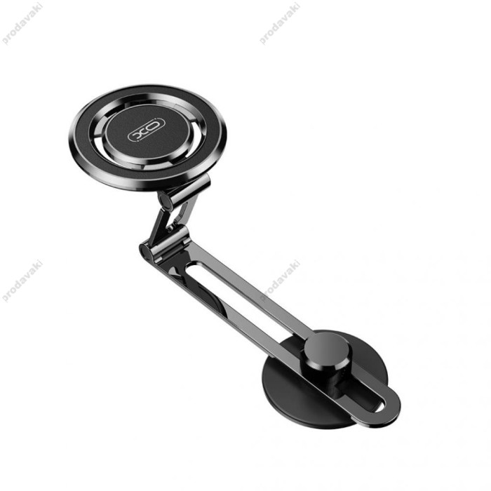 Автомобільний тримач XO C132 Tesla specific iPhone metal bracket (with magnetic iron ring) Black