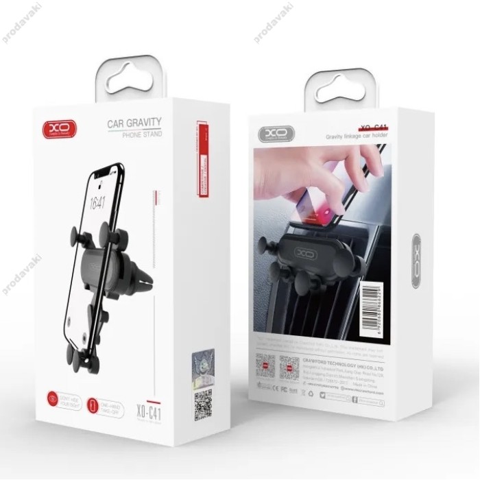 Автомобільний тримач XO C41 gravity car holder for air outlet Black