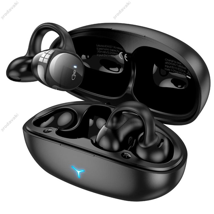 Бездротові Bluetooth навушники HOCO EW57 Auspicious clip-on true wireless headset BT 5.3 Black