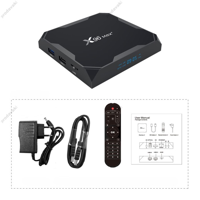 Android TV приставка Amlogic TV BOX X96 MAX+ S905X3 2GB RAM 16GB ROM