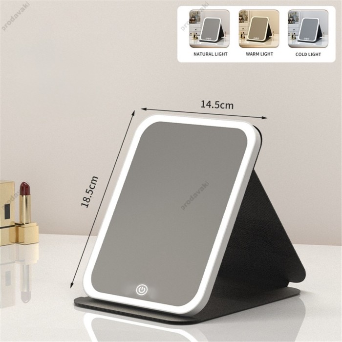 Дзеркало з LED підсвічуванням CH Folding makeup mirror 806 Size S Black