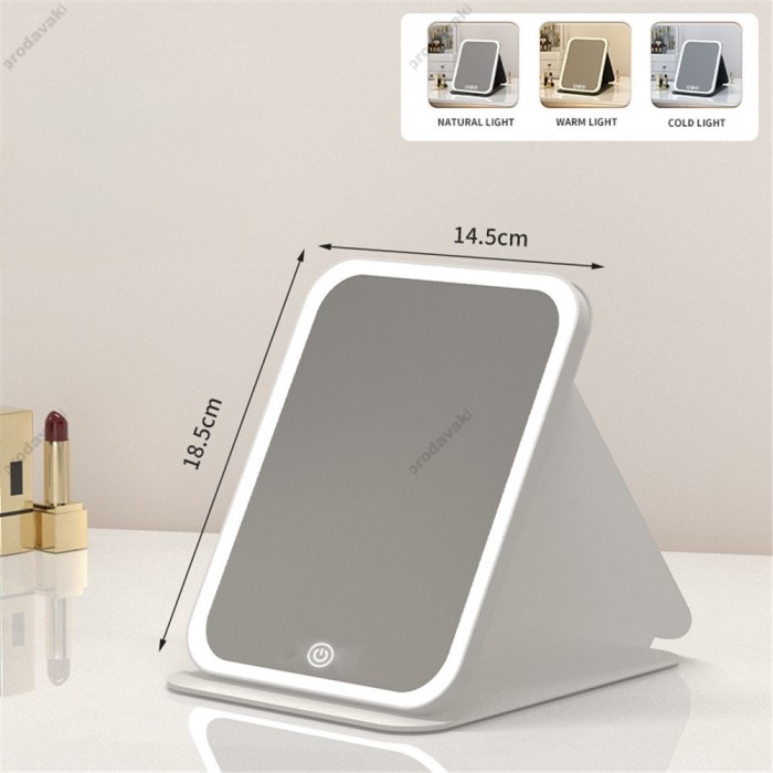 Дзеркало з LED підсвічуванням CH Folding makeup mirror 806 Size S White