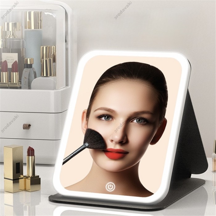 Дзеркало з LED підсвічуванням CH Folding makeup mirror 806 Size S Black