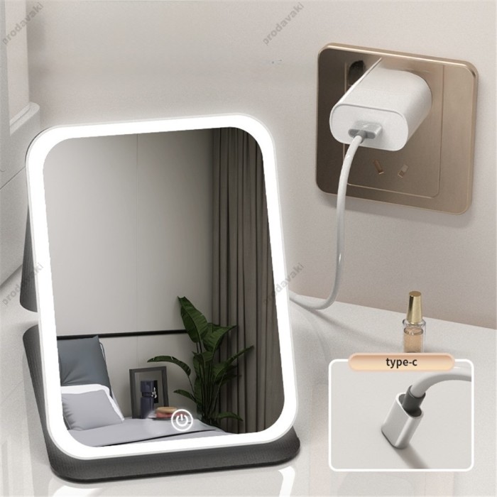 Дзеркало з LED підсвічуванням CH Folding makeup mirror 806 Size S Black