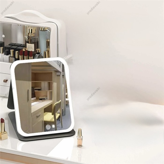Дзеркало з LED підсвічуванням CH Folding makeup mirror 806 Size S Black