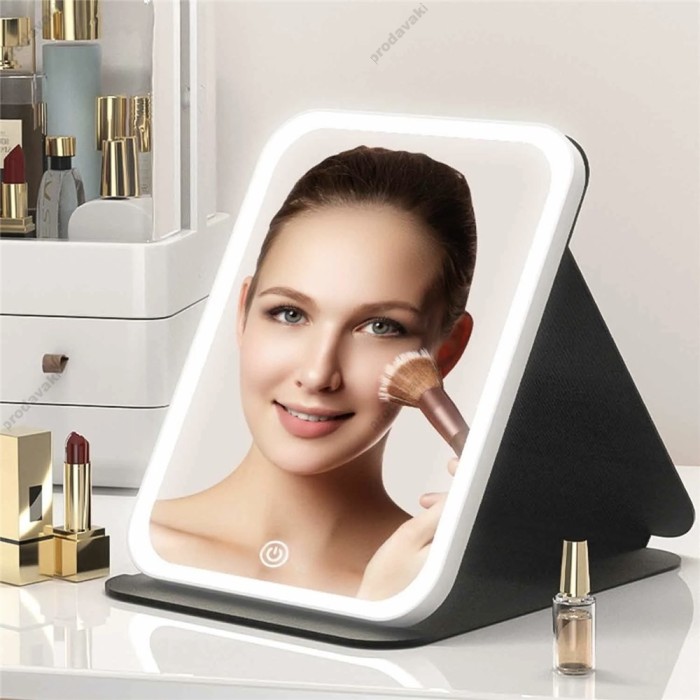 Дзеркало з LED підсвічуванням CH Folding makeup mirror 806 Size S Black