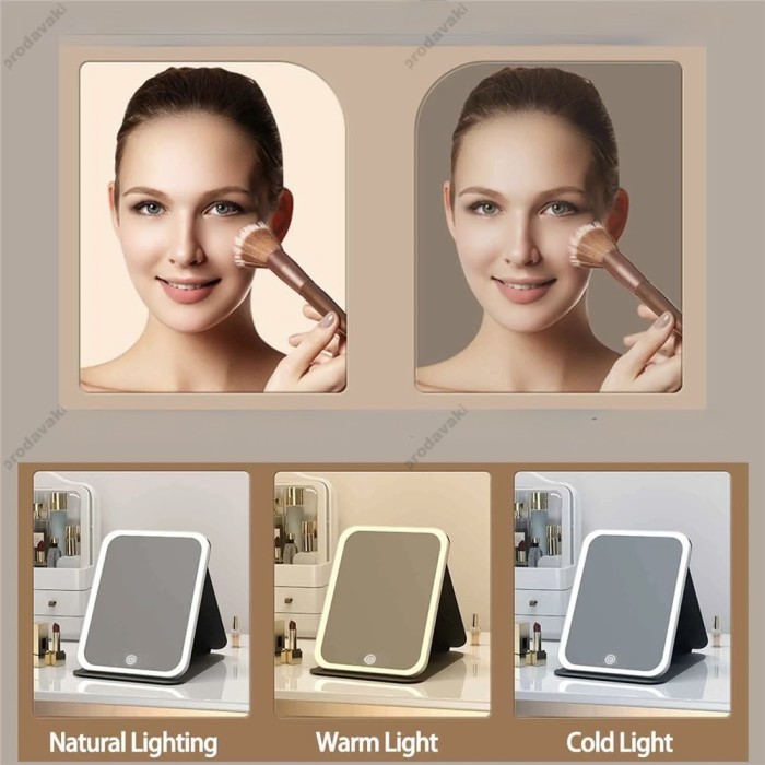 Дзеркало з LED підсвічуванням CH Folding makeup mirror 806 Size S Black