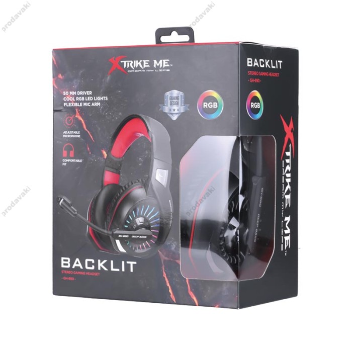 Дротові навушники XTRIKE ME GH-890 Gaming Backlight headset RGB Black