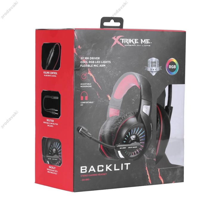 Дротові навушники XTRIKE ME GH-890 Gaming Backlight headset RGB Black
