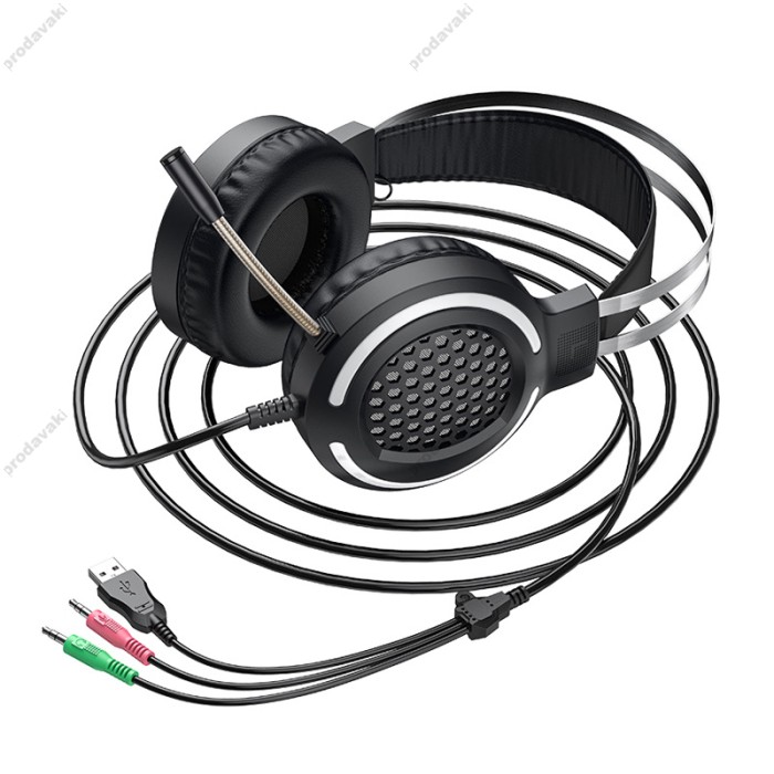 Дротові навушники HOCO ESD03 Gaming LED Headphones Black