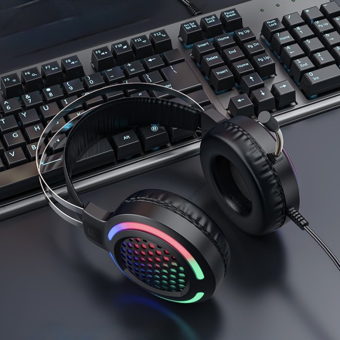 Дротові навушники HOCO ESD03 Gaming LED Headphones Black