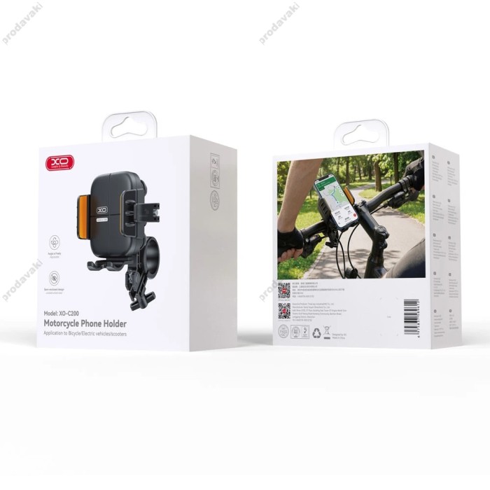 Тримач телефону для велосипеда/мотоцикла XO C200 Motorcycle Riding Semi-Enclosed Phone Mount 7" Black