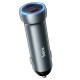 Автомобільний зарядний пристрій Hoco Z54B Prosperous Car charger Type-C set 3A 60W Metal Grey