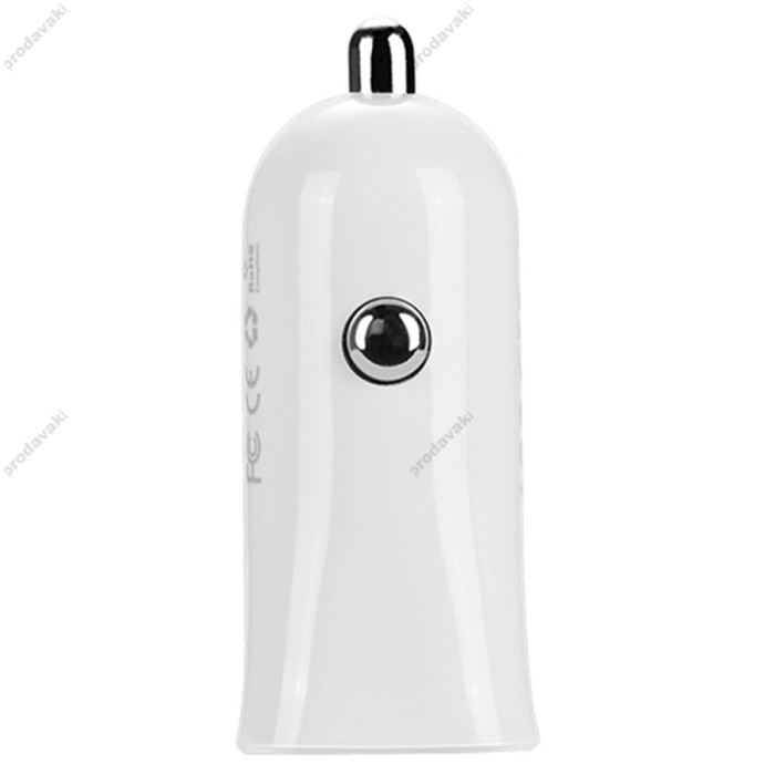 Автомобільний зарядний пристрій Hoco Z12 Lightning cable 2.4A White