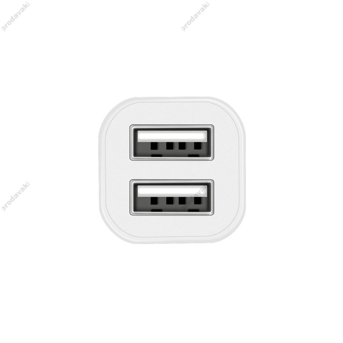 Автомобільний зарядний пристрій Hoco Z12 Lightning cable 2.4A White