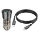 Автомобільний зарядний пристрій BOROFONE BZ25 Journey Car charger Type-C cable 3A 38W Transparent Black