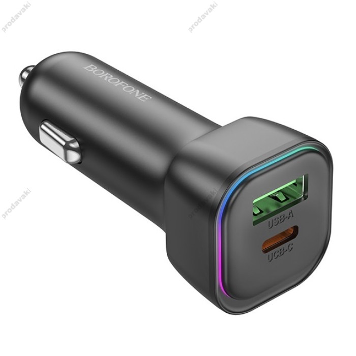 Автомобільний зарядний пристрій BOROFONE BZ28A Trophie single port 3A 30W Black