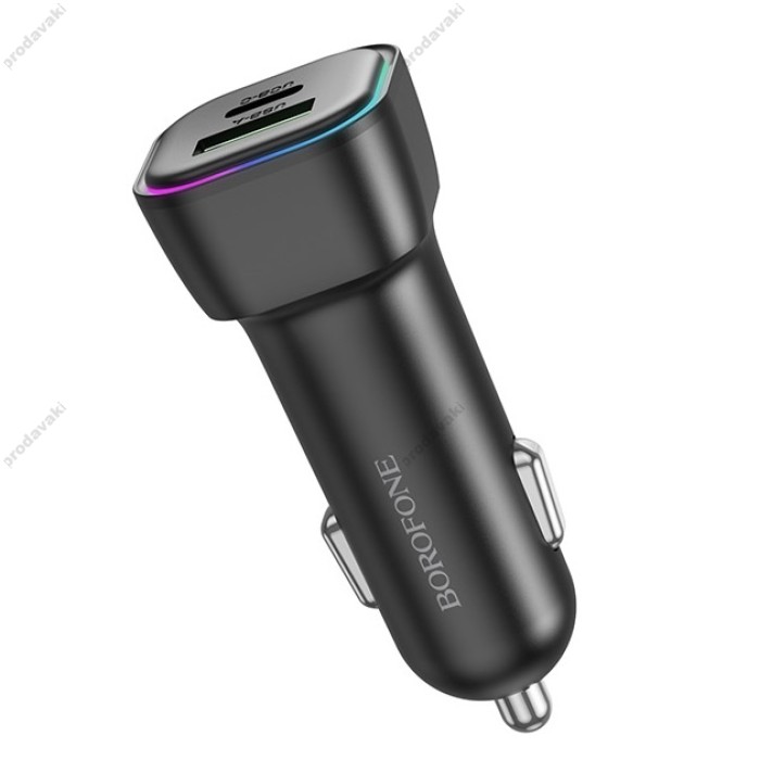 Автомобільний зарядний пристрій BOROFONE BZ28A Trophie single port 3A 30W Black