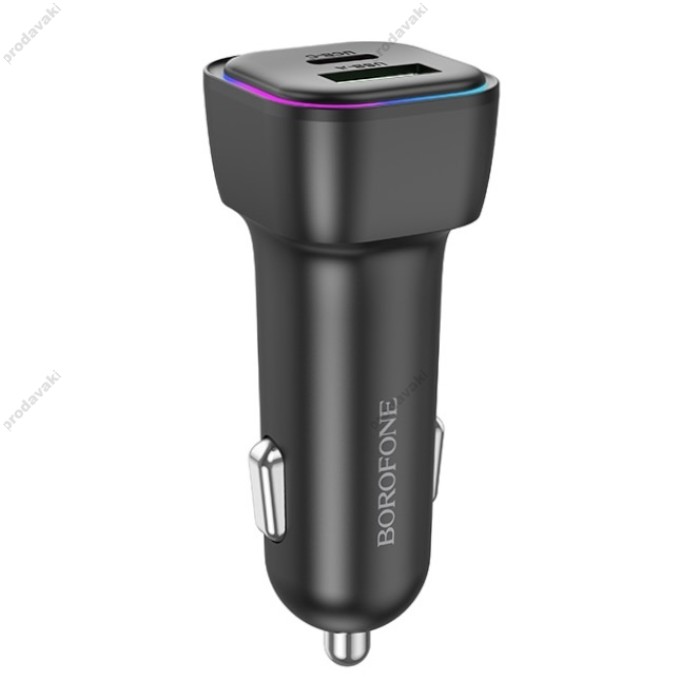 Автомобільний зарядний пристрій BOROFONE BZ28A Trophie single port 3A 30W Black