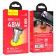 Автомобільний зарядний пристрій Hoco Z50 Leader dual-port car charger 48W Metal-grey