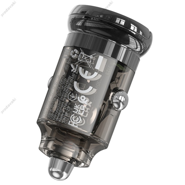 Автомобільний зарядний пристрій Hoco Z53A Vision Car charger 3A 30W Black