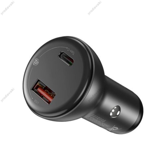 Автомобільний зарядний пристрій Baseus Digital Display PPS Dual Quick Charger Car 45W TZCCBX-C0G