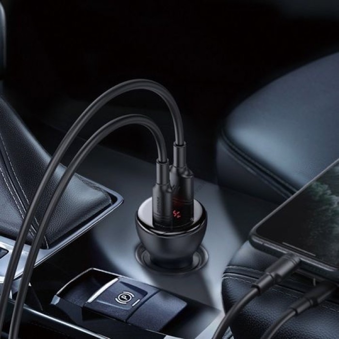 Автомобільний зарядний пристрій Baseus Digital Display PPS Dual Quick Charger Car 45W TZCCBX-C0G