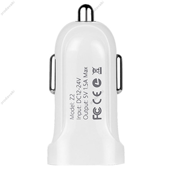 Автомобільний зарядний пристрій Hoco Z2 Micro cable 1.5А White