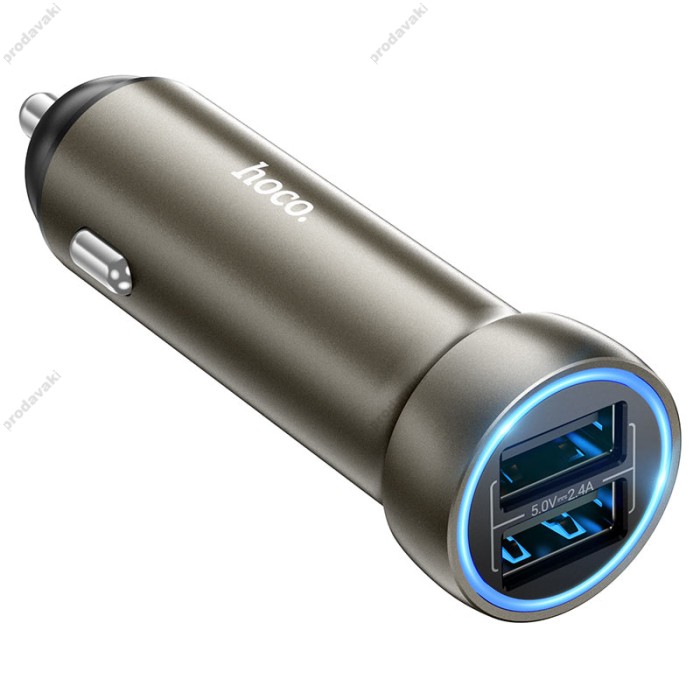 Автомобільний зарядний пристрій Hoco Z54 Prosperous dual-port  3.1A 15.5W Gold