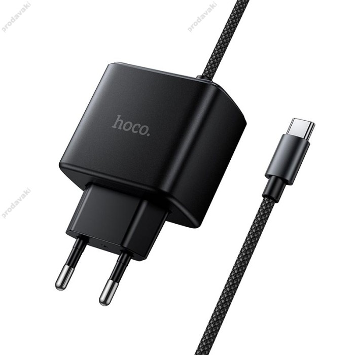 Мережевий зарядний пристрій HOCO C163A New charger Type-C cable 25W Black