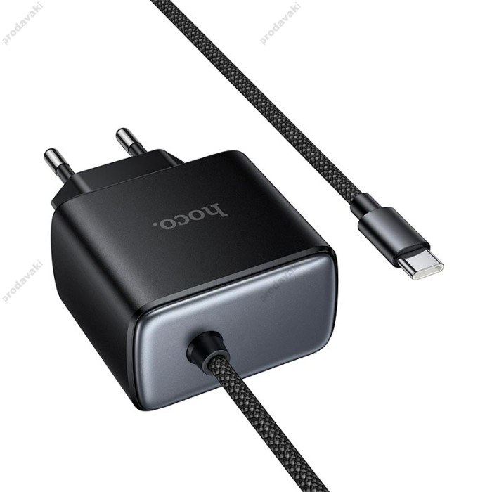 Мережевий зарядний пристрій HOCO C163A New charger Type-C cable 25W Black