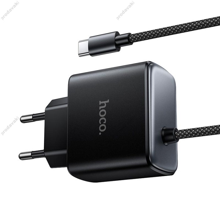 Мережевий зарядний пристрій HOCO C163A New charger Type-C cable 25W Black