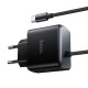 Мережевий зарядний пристрій HOCO C163A New charger Type-C cable 25W Black