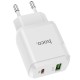 Мережевий зарядний пристрій HOCO N5 Favor dual port Lightning cable 20W White