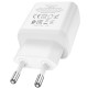 Мережевий зарядний пристрій HOCO N5 Favor dual port Lightning cable 20W White